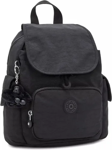 Vista 5 de Kipling Mochila estampada City Pack, Negro (Black Noir), Mini mochila City Pack para mujer, mochila ligera y versátil