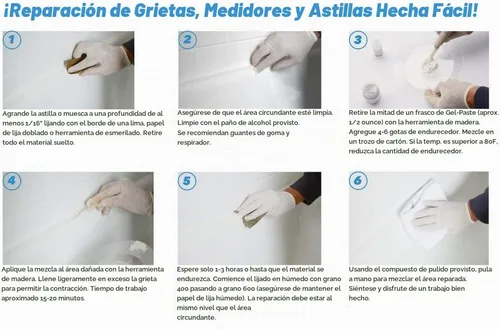 Vista 6 de Kit de reparación para tina y regadera, color blanco.