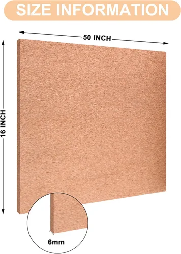 Vista 2 de SUNGIFT Rollo de tablero de corcho de 1/4 pulgadas de grosor, rollos de corcho de 50 x 16 pulgadas, tableros de anuncios autoadhesivos, azulejos