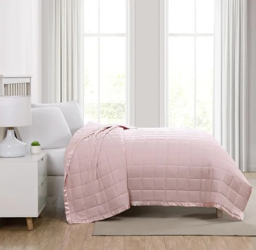 Vista 3 de Beatrice Home Fashions Manta alternativa de plumón de color sólido, King, color rubor Blush