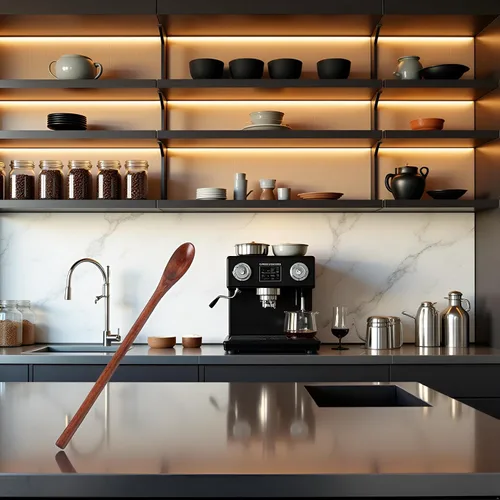 Vista 6 de Cuchara de miel, cucharas de madera, cucharas de mango largo, cucharas de café, cucharas de té, cucharas de cocina para cocinar accesorios de café