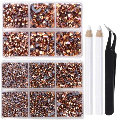 Vista 66 de LPBeads 10000 unidades de diamantes termoadhesivos SS6 amatista con parte trasera plana, gemas de diamantes de imitación de cristal redondas