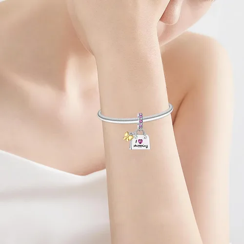 Vista 232 de Dije de girasol con diseño de estrella y luna y elefante para pulsera, collar de plata de ley 925, dijes de corazón de amor para mujer, regalo