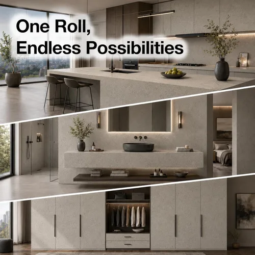 Vista 7 de Papel de hormigón teñido para muro con película adhesiva para interiores., VBS901 Gris cálido