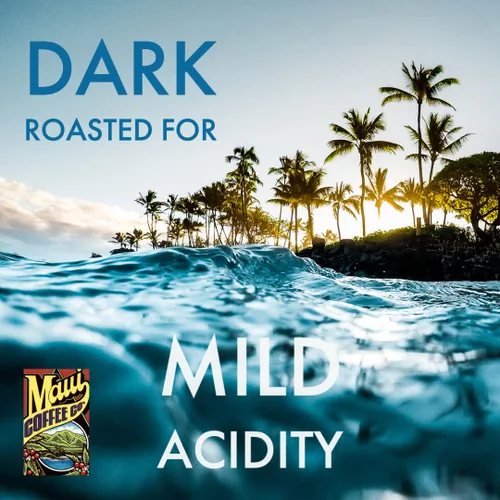 Vista 6 de Maui Coffee Company, Maui Blend Chocolate Macadamia Nut coffee, 7 oz. - Ground Roasted and Ground on Maui, Hawaii
