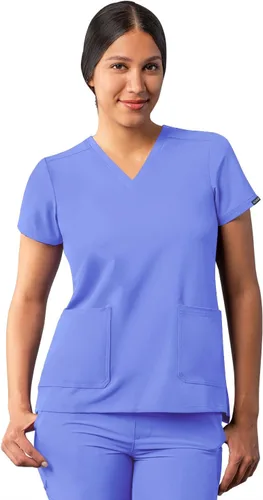 Vista 11 de Adar Addition - Ropa quirúrgica para mujer, moderna camiseta médica con cuello en V Rosa suave