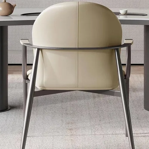 Vista 2 de Sillas de comedor sillas de comedor, cocina moderna y habitación, acento tapizado en piel sintética cojín asiento y patas de metal resistentes