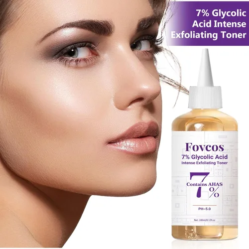 Vista 7 de Tónico exfoliante de ácido glicólico al 7%, tónico facial exfoliante para el cuidado de la piel, mejora la textura, reduce los brotes de poros