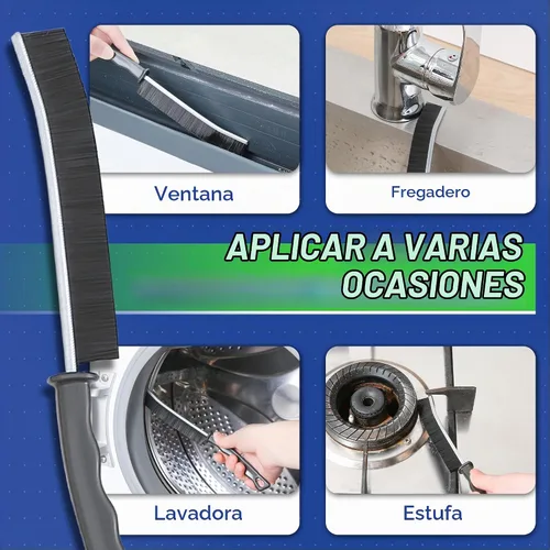 Vista 7 de BOOMJOY Cepillo de lechada con mango largo, cepillo limpiador de lechada para pisos de baldosas, cerdas duras para hendiduras, línea de azulejos