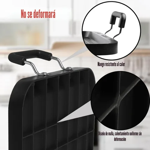 Vista 8 de Plancha superior para estufa de gas, sartén de doble quemador resistente a la deformación de 17 pulgadas, parrilla de aluminio antiadherente