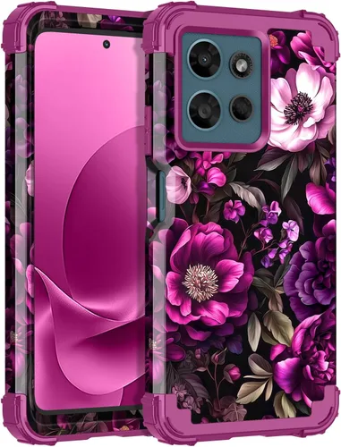 Vista 20 de LONTECT Funda para Moto Edge 2021, Moto Edge 5G UW, funda floral a prueba de golpes, 3 en 1, híbrida resistente, resistente, funda protectora