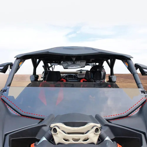 Vista 2 de UTV - Parabrisas delantero medio transparente, resistente a los arañazos, duro, compatible con Can Am Maverick X3 XRS XDS Turbo R Max 2017-2023