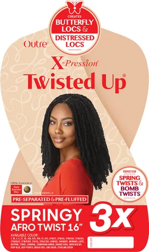 Vista 2 de Outre X-Pression Trenza Sintética - 3X SPRINGY AFRO TWIST 16 (2T1B/27)