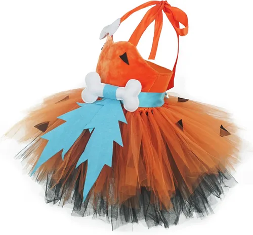 Vista 2 de Vestido de disfraz de Halloween para niñas, tutú de tul de princesa, vestido de cosplay para fiesta de cumpleaños con diadema
