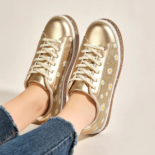 Vista 5 de UUBARIS Zapatillas de tenis con purpurina para mujer, color neón, elegantes, brillantes, con diamantes de imitación, para boda, novia, zapatos