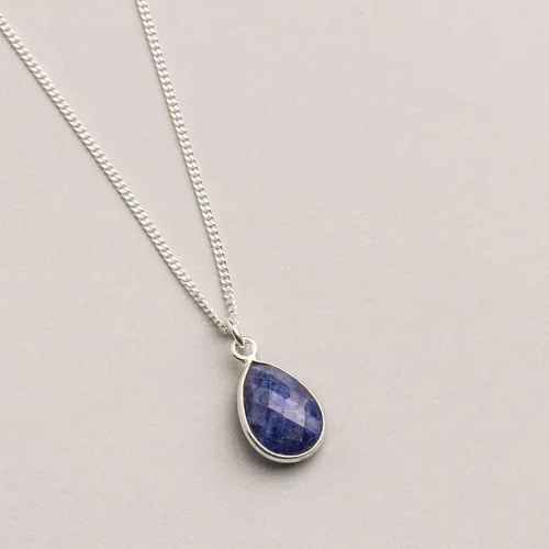 Vista 2 de BOAZ JOYAS - Collar Vera, plata de ley 925 con colgante de piedra semipreciosa natural
