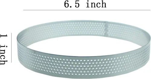 Vista 2 de Keewah Anillo de tarta perforado redondo, 6.5", acero inoxidable