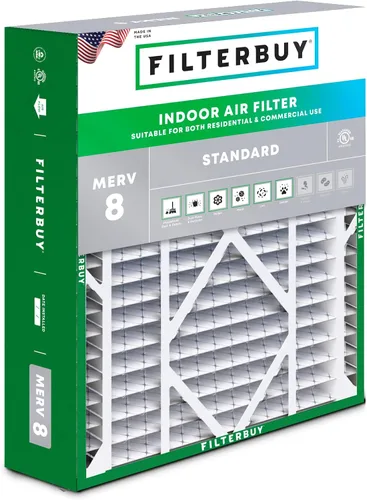 Vista 21 de Filterbuy Filtro de aire 10x17x2 MERV 8 Essential Dust & Allergy Defense (paquete de 1), filtros exteriores plisados electrostáticos para sistema