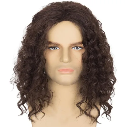 Vista 16 de Yan Dream Peluca rizada negra para hombre, peluca de pelo corto para Negro