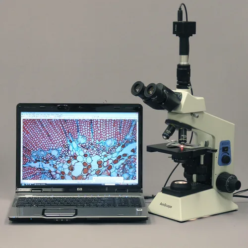 Vista 2 de AmScope Microscopio compuesto biológico profesional de la investigación del campo oscuro de T580B-DK 40X-2000X Microscopio biológico compuesto