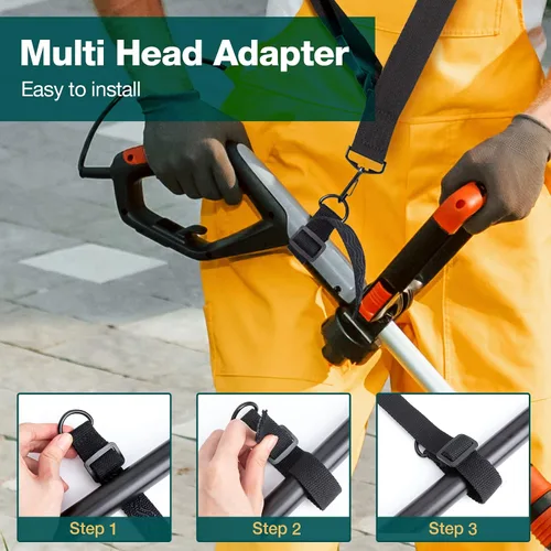Vista 5 de 2 correas para recortar malezas compatibles con EGO, Dewalt, Greenworks recortadora, cómoda correa de hombro para Weed Wacker, arnés de nailon