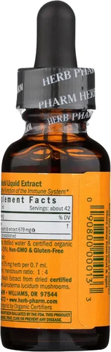 Vista 3 de Herb Pharm Reishi Extracto de hongos Constructor del Sistema Inmune - 1 onza