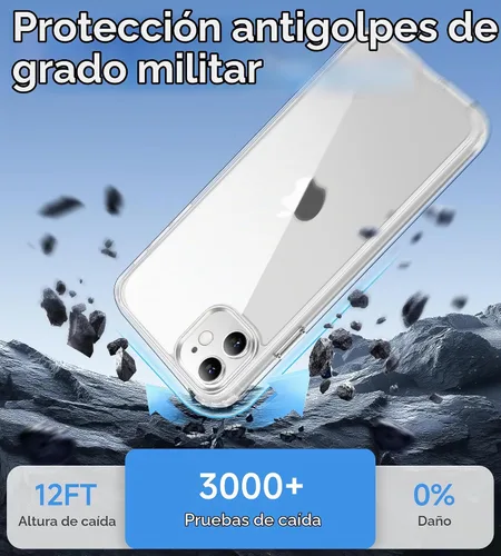 Vista 4 de USLAI Funda para iPhone 11, antiamarilleo, transparente
