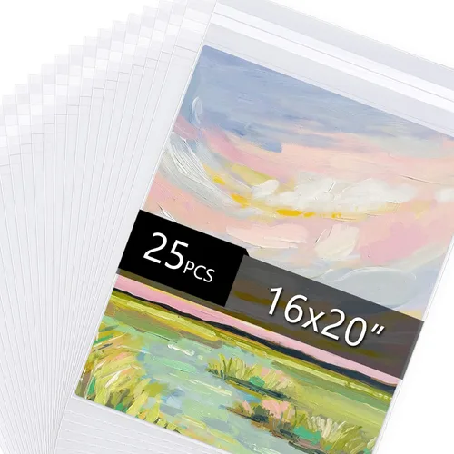 Vista 16 de Falling in Art Bolsas de plástico transparentes con sello de cristal sin ácido de 1.496 mil (un solo lado) para impresiones de arte de 5x7, fotos, 5