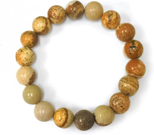 Vista 469 de Gem Avenue Handmade Round Bead Stretch Bracelet Unisex Natural Stone Beaded Jewelry for Men & Women, Elastic Wristband for Daily Wear