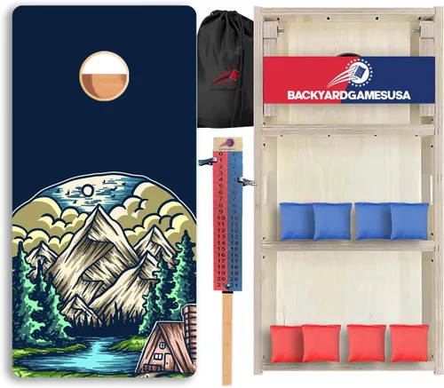 Vista 32 de CornholeGamesUSA Pro - Juego de tablas de Cornhole Fabricado en Estados Unidos Abedul báltico 3/4 Sin rebote Patas triples gruesas Dos