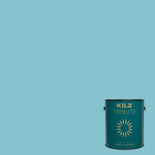 Vista 100 de KILZ TRIBUTE Pintura e Imprimación, Interior, Muestra de Color, Almost Aqua, 8 Onzas