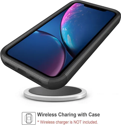 Vista 4 de Funda compatible con Apple iPhone XR, resistente [negra y negra] con [a prueba de golpes] [a prueba de caídas] fundas protectoras para iPhone XR