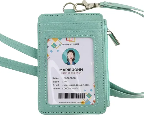 Vista 16 de Bolimoss Porta credenciales y chaleco con tarjetero 2 en 1, soportes para tarjetas de crédito con cordón de cuello desmontable, cartera de cuero