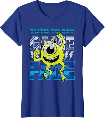 Vista 55 de Disney Pixar Monsters Inc. Mike Wazowski Game Face Camiseta Negro