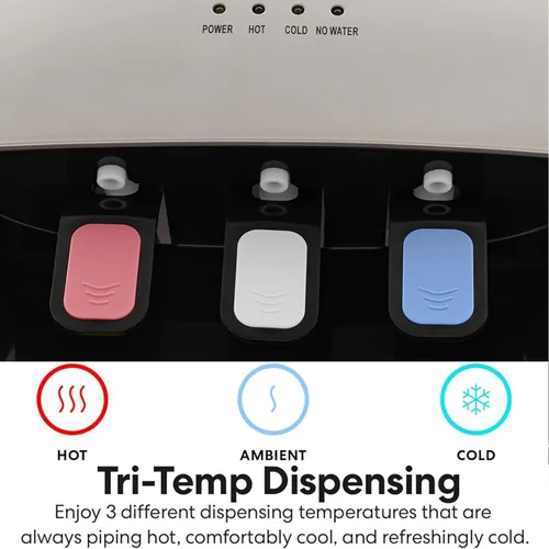Vista 5 de Dispensador de enfriador de agua de carga inferior para botellas de 5 galones, 3 ajustes de temperatura, caliente (185.0-203.0 °F/185-203℉), frío