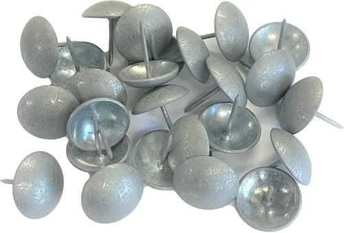 Vista 2 de Tachuelas de Tapicería Premium, Clavos de Cabeza de 1 pulgada de Diámetro, Adorno Decorativo Grande para Muebles (25, Peltre Antiguo)