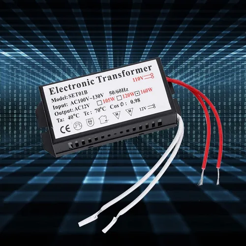 Vista 4 de Transformador electrónico de 160W, AC110V a AC12V fuente de alimentación transformador electrónico para perlas de lámpara halógena