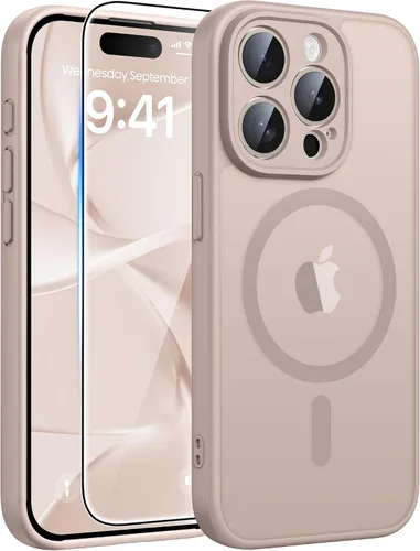 Vista 301 de FNTCASE - Funda para iPhone 16 Pro: magnética, mate, translúcida, de grado militar, protectora contra caídas, resistente, fina, duradera y a prueba