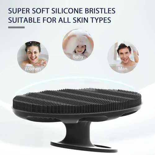 Vista 7 de BEAUTAIL Cepillo de silicona para ducha y baño, exfoliante suave para mujeres y hombres, piel sensible al bebé, fácil de limpiar, enjabona bien, más