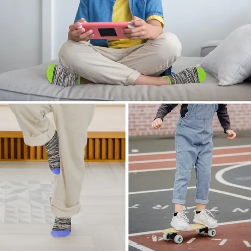 Vista 6 de Auranso 12 pares de calcetines atléticos transpirables para niños y niñas de algodón de corte bajo