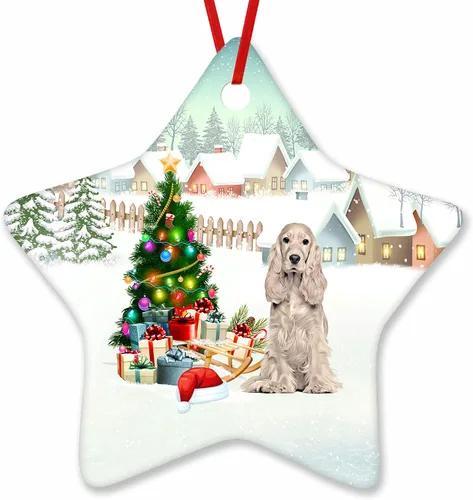 Vista 121 de Prezzy Airedale Terrier - Adorno para decoración de árbol de Navidad, regalos lindos para amantes de los perros, para familiares y amigos, nuevo