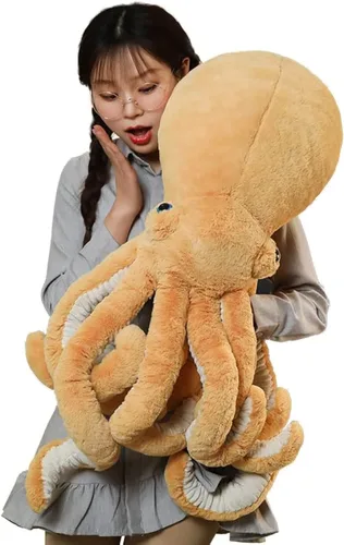 Vista 10 de GOOC Pulpo, animales de peluche, pulpo, muñecos de peluche, juguetes de peluche de pulpo, regalo para niños y amantes (negro)