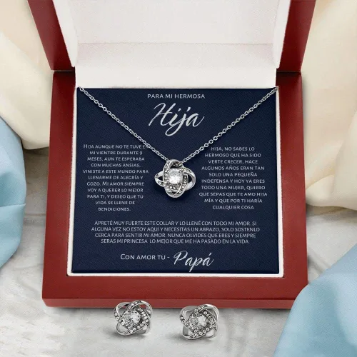 Vista 7 de Regalo para hija, collar para padre e hija, juego de regalo para hija, Papá e hija, collar Mensaje personalizado de amor para mi hermosa hija