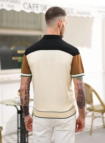 Vista 2 de PJ PAUL JONES Camisas polo de golf elásticas para hombre, camisetas ligeras
