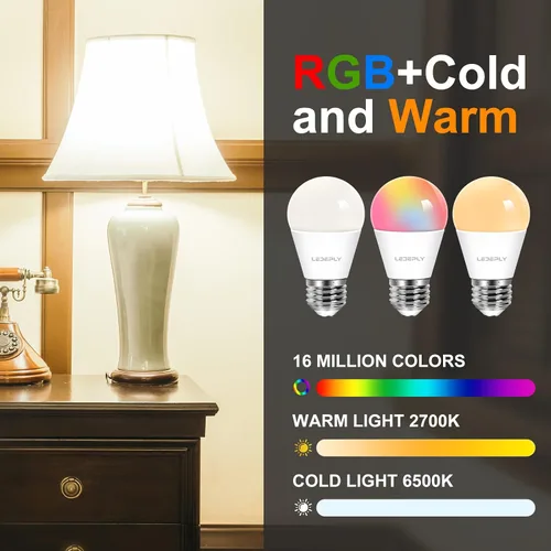 Vista 3 de Zigbee - Bombillas inteligentes A15, requiere concentrador (compatible con Hue*, Alexa, Google y ConBee), E26, 5 W = 40 W, cambio de color de 400