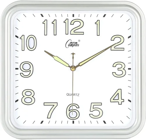 Vista 3 de Reloj de pared silencioso, sala de estar, oficina, simple y elegante reloj de cuarzo cuadrado (color negro)