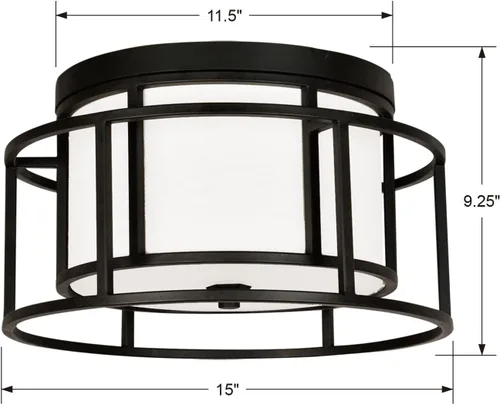 Vista 6 de Diseñador Brian Patrick Flynn's Hulton 2 Light Matte Black Hulton - Soporte de techo