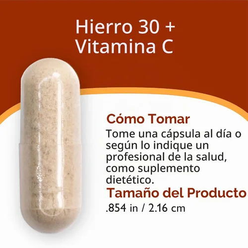 Vista 7 de Suplemento de hierro con vitamina C, 30 mg de hierro, 60 mg de vitamina C, vitaminas bariátricas para pacientes con WLS, manga vertical y cirugía