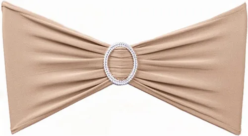 Vista 26 de Paquete de 50 bandas negras de elastano para sillas de boda, lazos con hebillas para fiestas, cumpleaños, fiestas, banquetes de jubilación