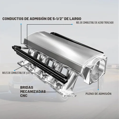 Vista 7 de Para LS LS1 LS2 LS6 Colector de admisión de perfil bajo Puerto Cathedral de 102 mm Compatible con Chevy GMC Pontiac de chapa de metal fabricada
